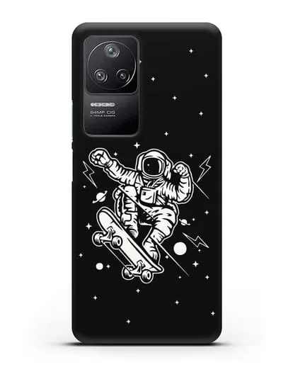 Чехол Космонавт на скейте силиконовый для Xiaomi Poco F4