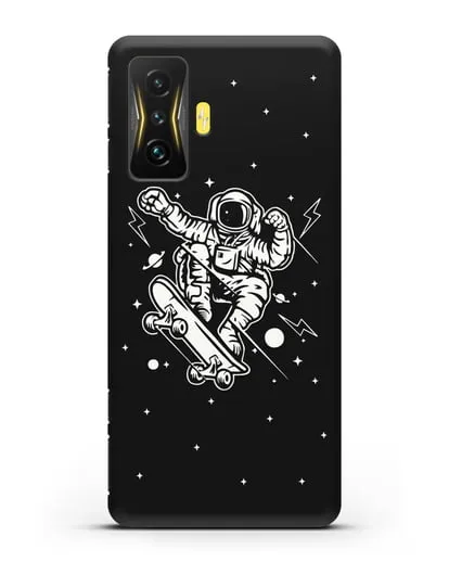 Чехол Космонавт на скейте силиконовый для Xiaomi Poco F4 GT