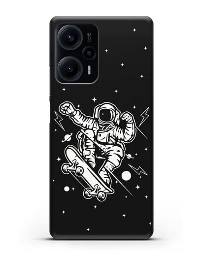 Чехол Космонавт на скейте силиконовый для Xiaomi Poco F5