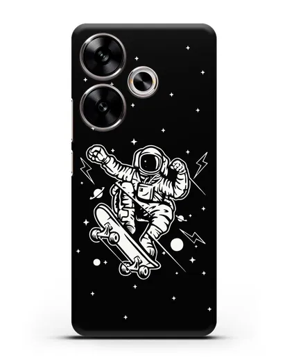 Чехол Космонавт на скейте силиконовый для Xiaomi Poco F6