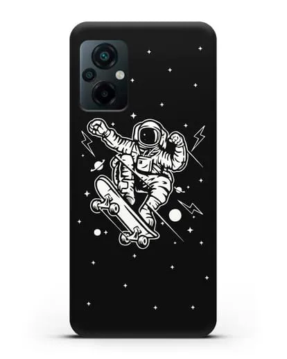 Чехол Космонавт на скейте силиконовый для Xiaomi Poco M5