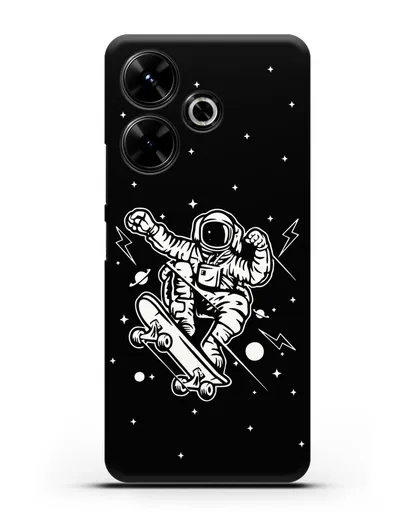 Чехол Космонавт на скейте силиконовый для Xiaomi Poco M6