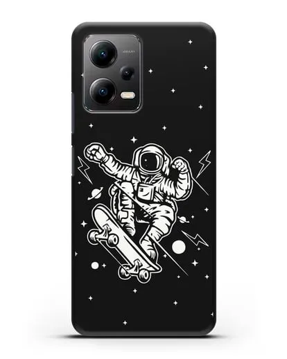 Чехол Космонавт на скейте силиконовый для Xiaomi Poco X5