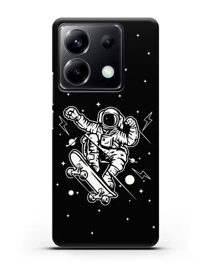 Чехол Космонавт на скейте силиконовый для Xiaomi Poco X6