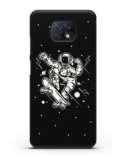 Чехол Космонавт на скейте силиконовый для Xiaomi Redmi Note 9T