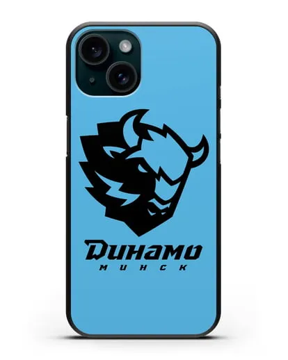 Чехол с зубром ХК Динамо-Минск силиконовый для iPhone 15