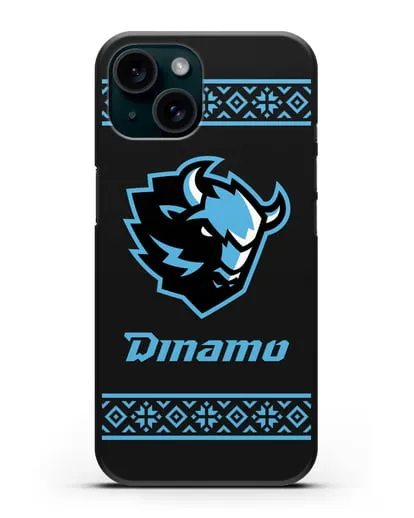 Чехол с логотипом ХК Динамо-Минск силиконовый для iPhone 15