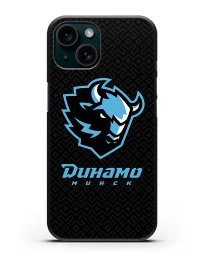 Чехол ХК Динамо-Минск с белорусским орнаментом силиконовый для iPhone 15