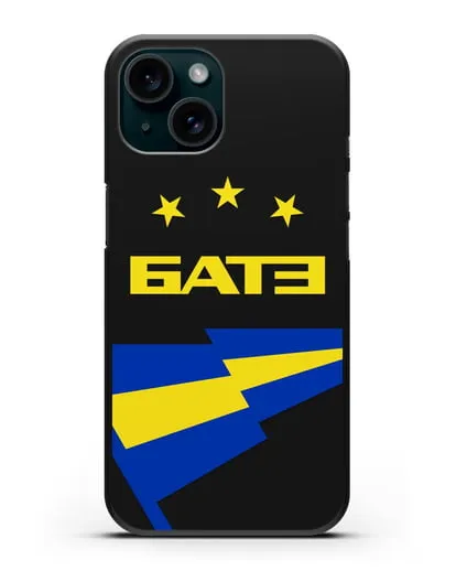 Чехол с символикой ФК БАТЭ силиконовый для iPhone 15