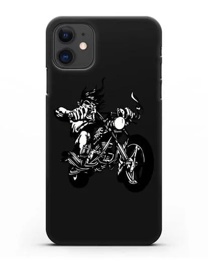 Чехол с изображением Байкер силиконовый для iPhone 11