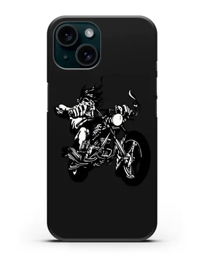Чехол с изображением Байкер силиконовый для iPhone 15