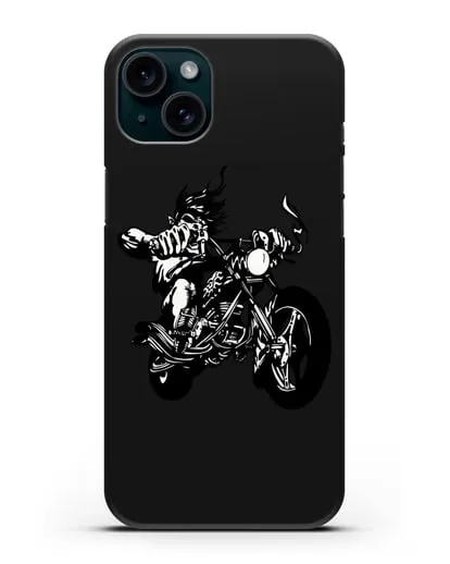 Чехол с изображением Байкер силиконовый для iPhone 15 Plus