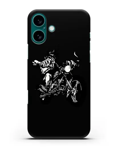 Чехол с изображением Байкер силиконовый для iPhone 16 Plus