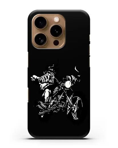 Чехол с изображением Байкер силиконовый для iPhone 16 Pro