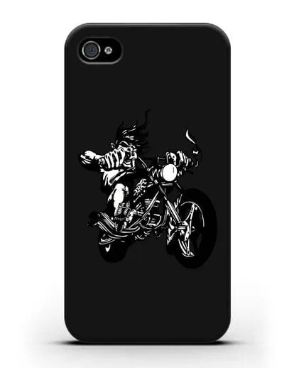 Чехол с изображением Байкер силиконовый для iPhone 4/4s
