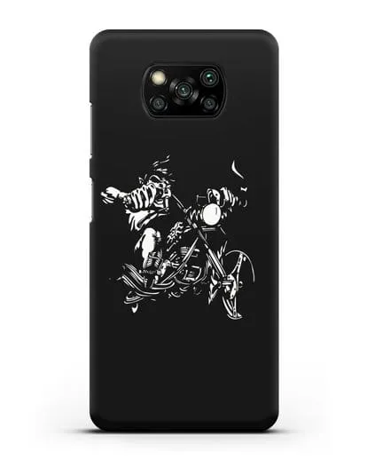 Чехол с изображением Байкер силиконовый для Xiaomi Poco X3