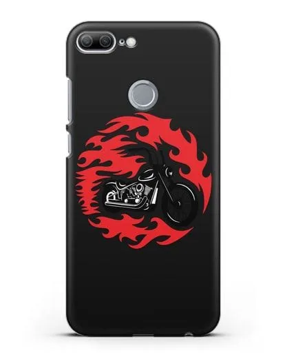 Чехол с изображением Мотоцикл в огне силиконовый для Honor 9 Lite