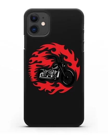 Чехол с изображением Мотоцикл в огне силиконовый для iPhone 11