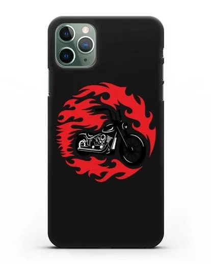 Чехол с изображением Мотоцикл в огне силиконовый для iPhone 11 Pro Max