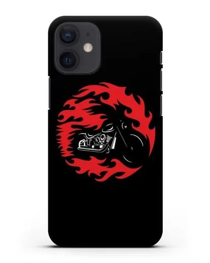 Чехол с изображением Мотоцикл в огне силиконовый для iPhone 12 mini