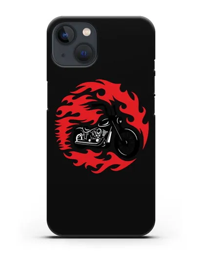 Чехол с изображением Мотоцикл в огне силиконовый для iPhone 13