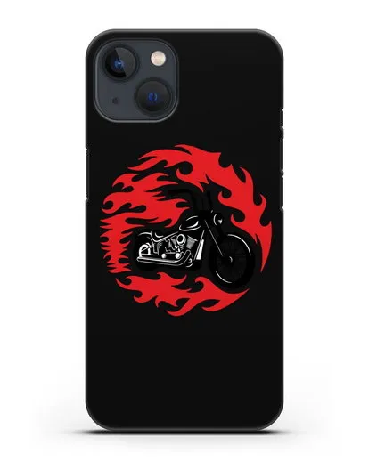 Чехол с изображением Мотоцикл в огне силиконовый для iPhone 13 Mini