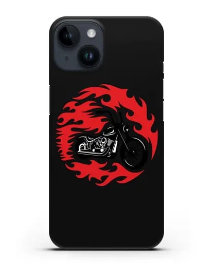 Чехол с изображением Мотоцикл в огне силиконовый для iPhone 14