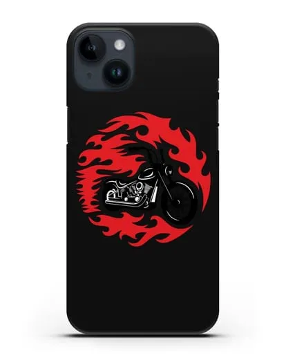 Чехол с изображением Мотоцикл в огне силиконовый для iPhone 14 Plus