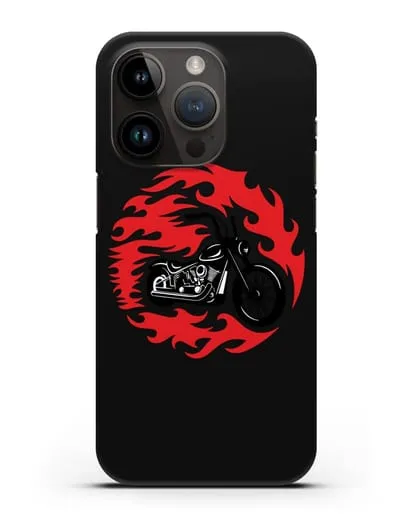 Чехол с изображением Мотоцикл в огне силиконовый для iPhone 14 Pro
