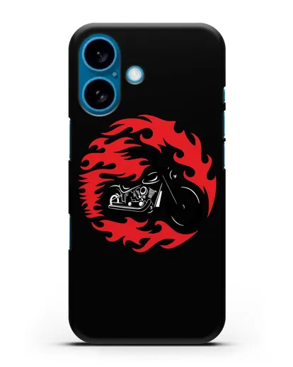 Чехол с изображением Мотоцикл в огне силиконовый для iPhone 16