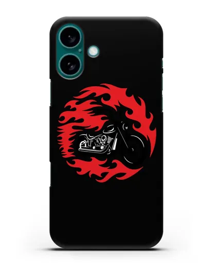 Чехол с изображением Мотоцикл в огне силиконовый для iPhone 16 Plus
