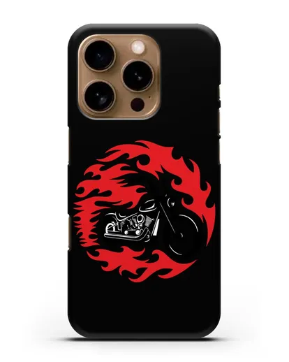 Чехол с изображением Мотоцикл в огне силиконовый для iPhone 16 Pro