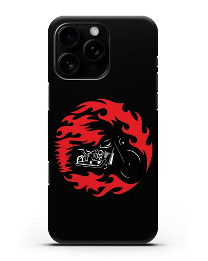 Чехол с изображением Мотоцикл в огне силиконовый для iPhone 16 Pro Max
