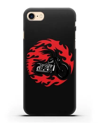 Чехол с изображением Мотоцикл в огне силиконовый для iPhone 8