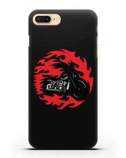 Чехол с изображением Мотоцикл в огне силиконовый для iPhone 7 Plus