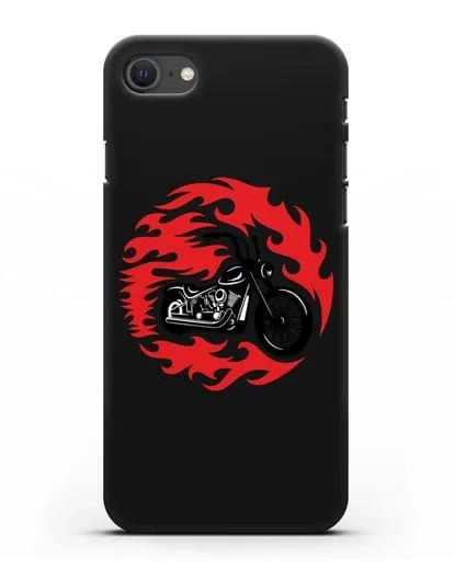 Чехол с изображением Мотоцикл в огне силиконовый для iPhone SE 2020