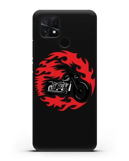 Чехол с изображением Мотоцикл в огне силиконовый для Xiaomi Poco C40
