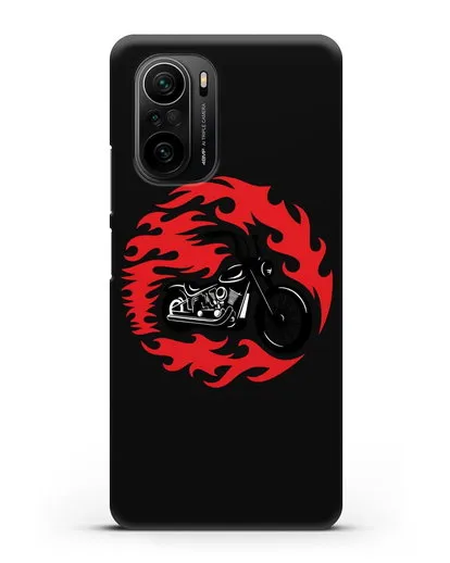 Чехол с изображением Мотоцикл в огне силиконовый для Xiaomi Poco F3