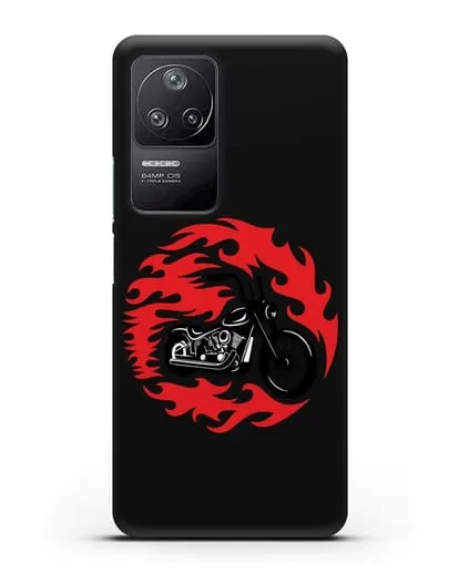 Чехол с изображением Мотоцикл в огне силиконовый для Xiaomi Poco F4