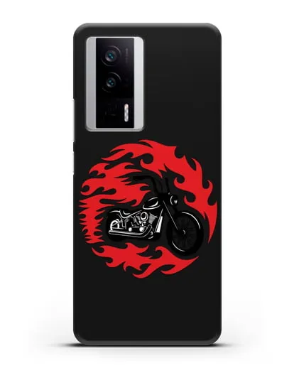 Чехол с изображением Мотоцикл в огне силиконовый для Xiaomi Poco F5 Pro