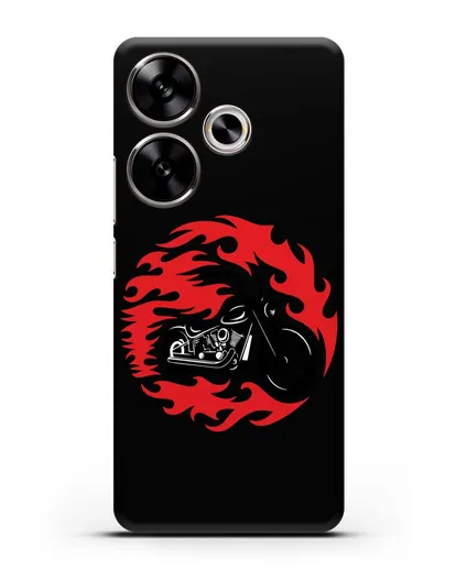 Чехол с изображением Мотоцикл в огне силиконовый для Xiaomi Poco F6