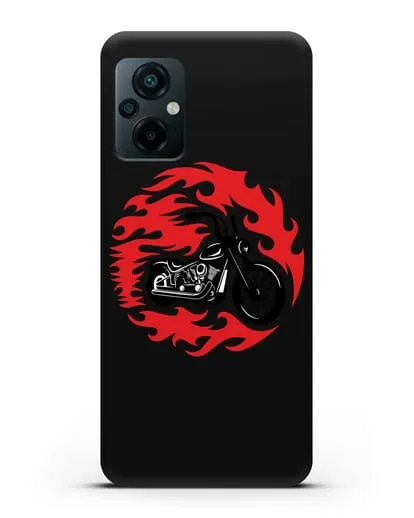 Чехол с изображением Мотоцикл в огне силиконовый для Xiaomi Poco M5
