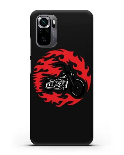 Чехол с изображением Мотоцикл в огне силиконовый для Xiaomi Poco M5s