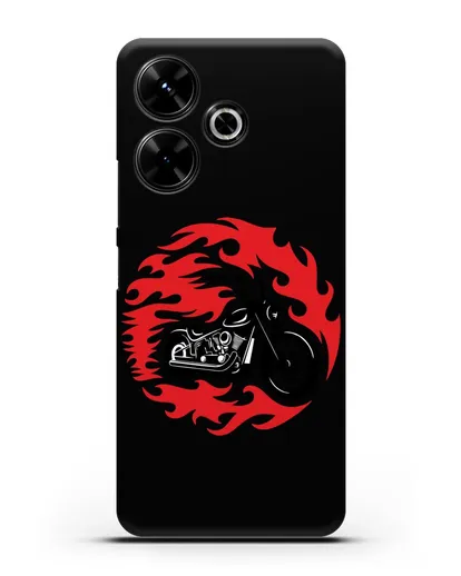 Чехол с изображением Мотоцикл в огне силиконовый для Xiaomi Poco M6