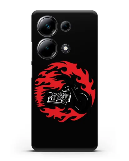 Чехол с изображением Мотоцикл в огне силиконовый для Xiaomi Poco M6 Pro