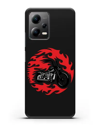 Чехол с изображением Мотоцикл в огне силиконовый для Xiaomi Poco X5