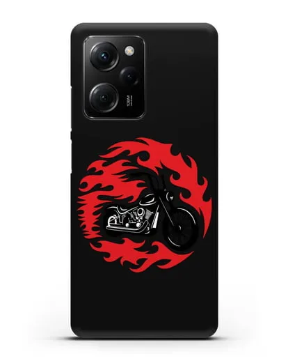Чехол с изображением Мотоцикл в огне силиконовый для Xiaomi Poco X5 Pro