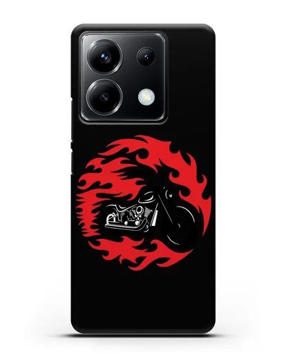 Чехол с изображением Мотоцикл в огне силиконовый для Xiaomi Poco X6