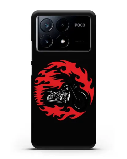 Чехол с изображением Мотоцикл в огне силиконовый для Xiaomi Poco X6 Pro