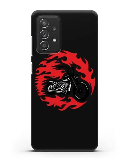 Чехол с изображением Мотоцикл в огне силиконовый для Samsung Galaxy A53